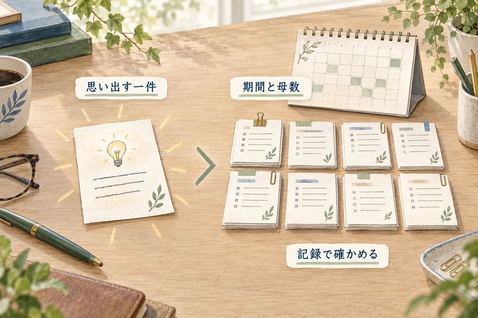 思い出しやすい一件と、期間・母数をそろえた記録を分けて確かめる。