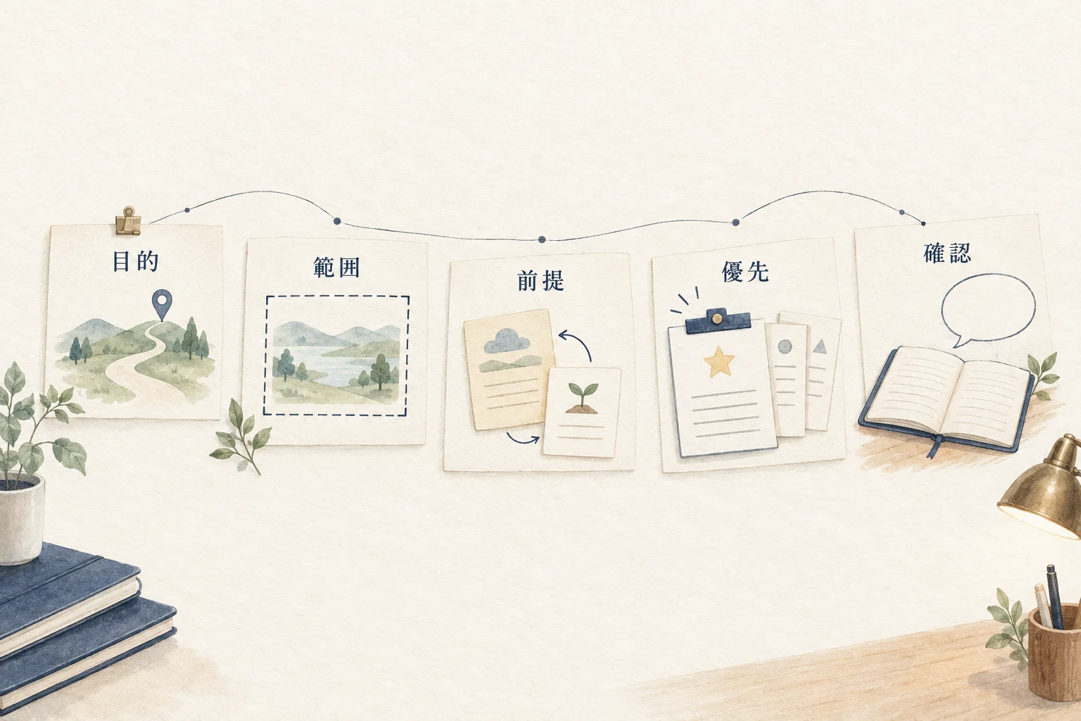 営業説明を見直す五つの観点は、今日の目的・言える範囲・前提・情報の優先度・途中の確認