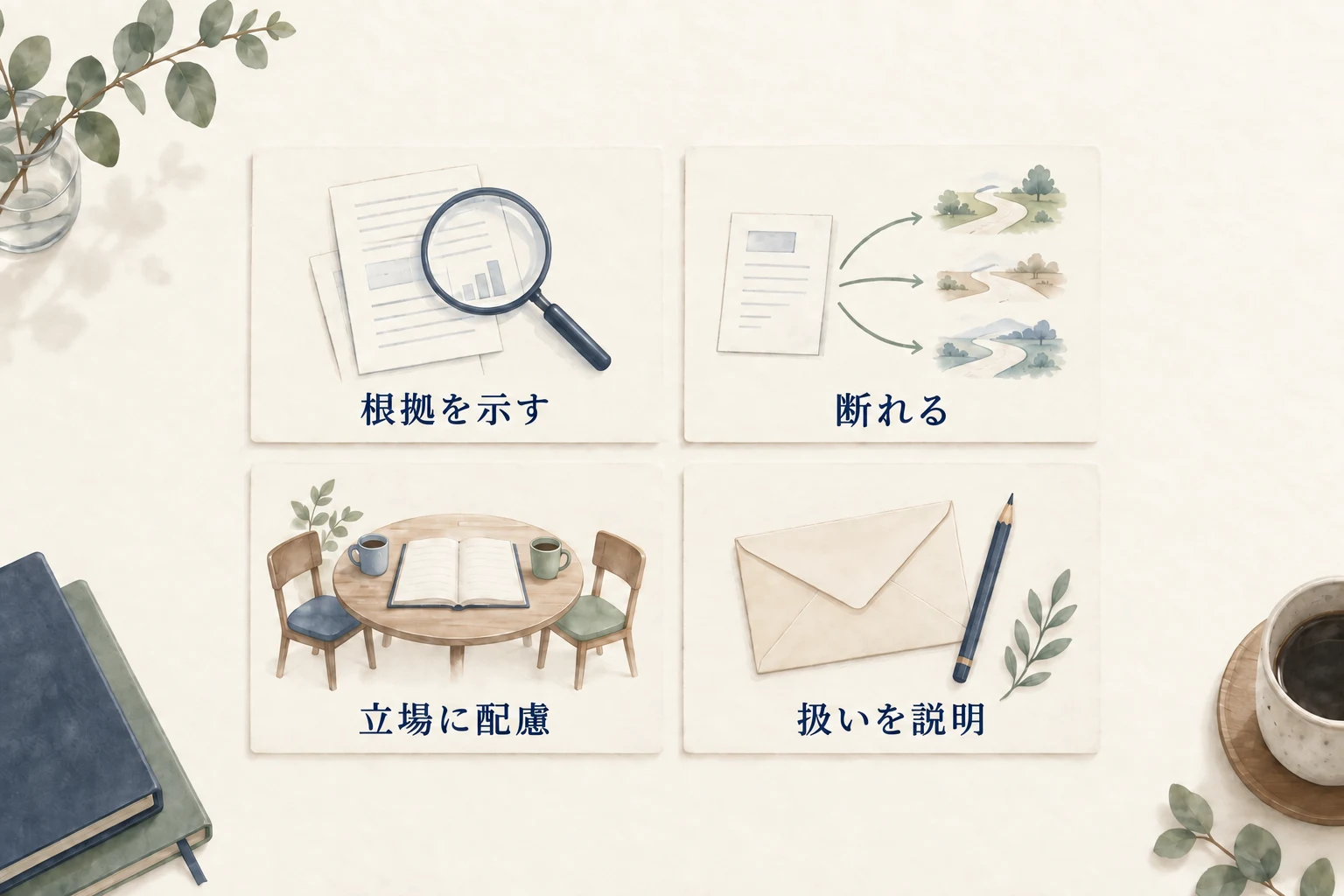 事実、説明、相手の選択を確認し、必要な範囲に調査を絞る