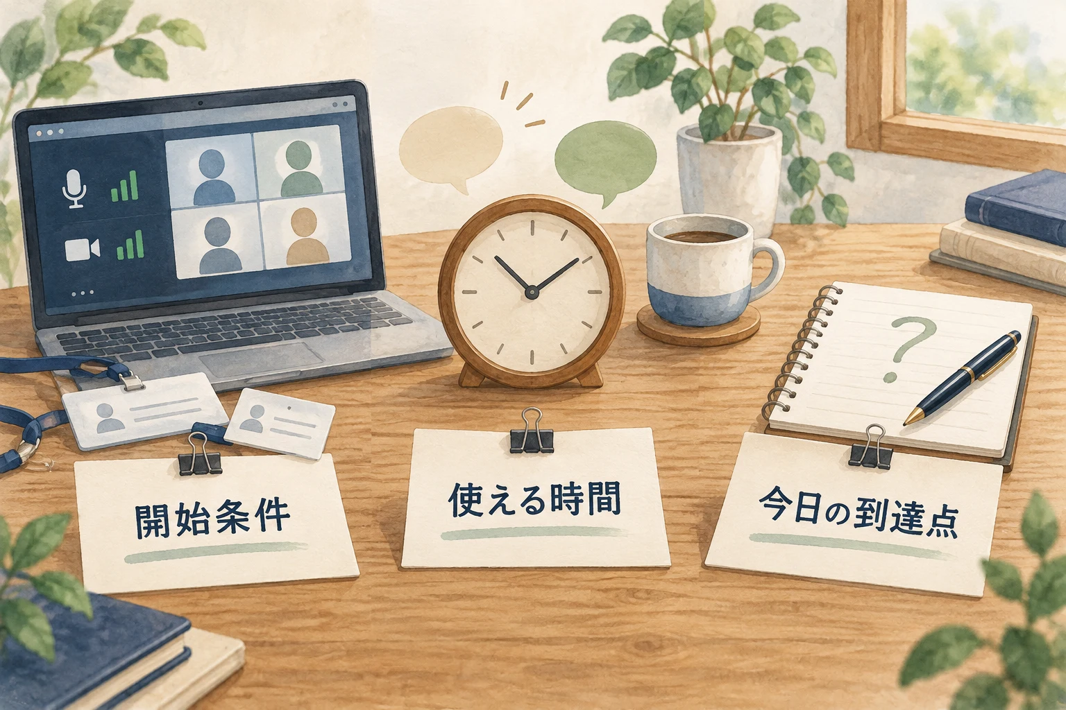 開始できる条件、実際に使える時間、今日の到達点を確認する