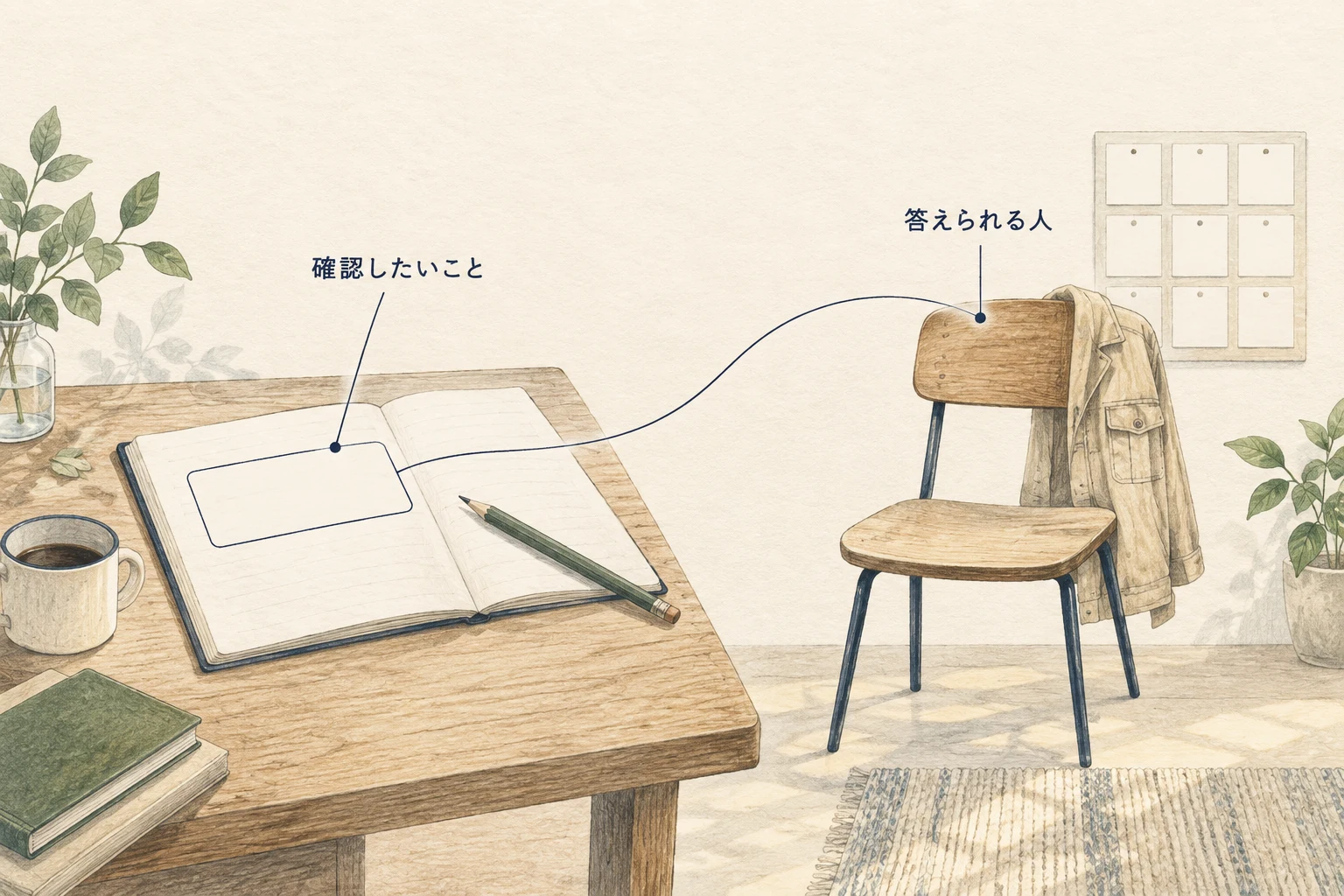 今日確認したいことと、それに答えられる参加者を対応させる