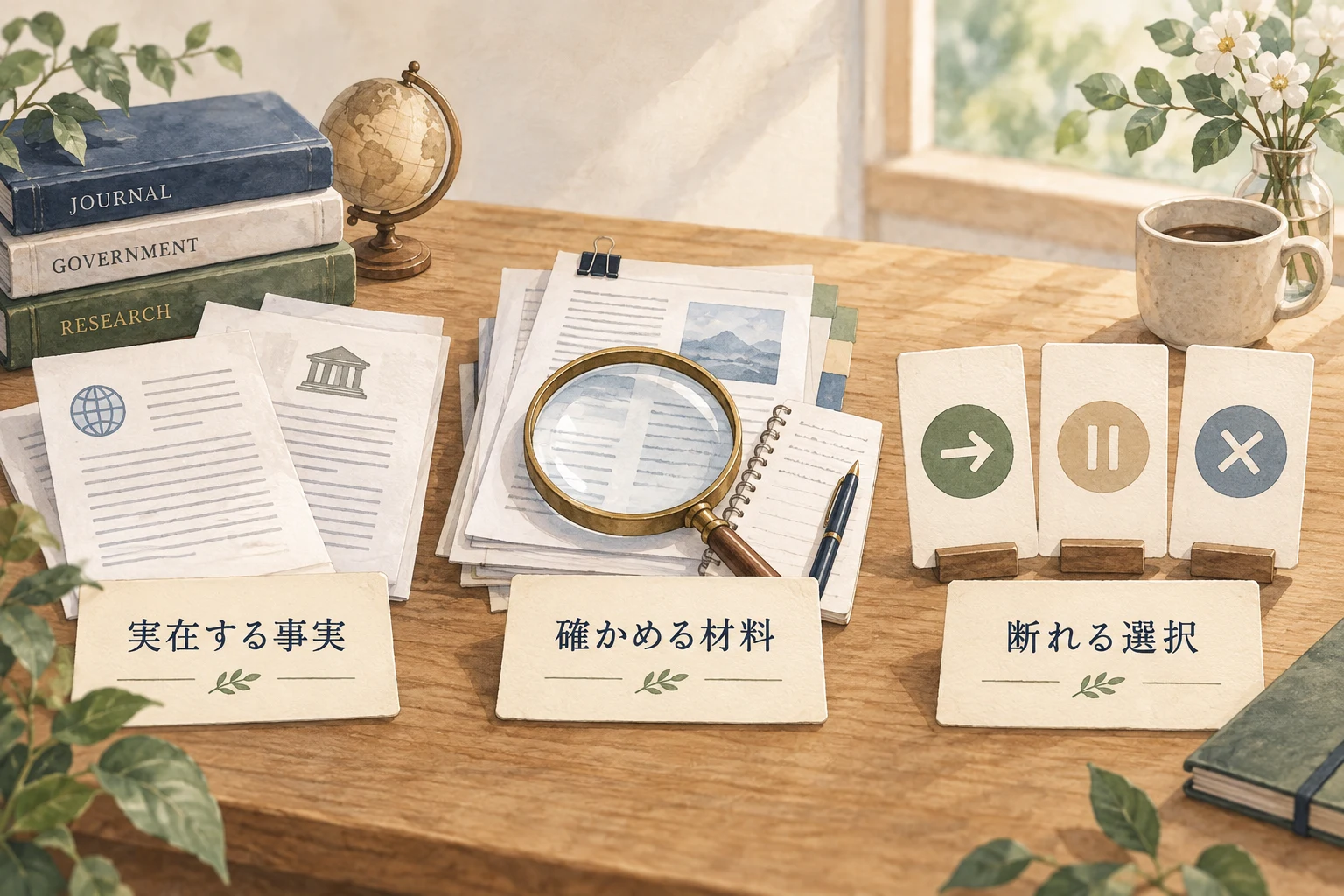 実在する事実、確かめる材料、断れる選択を一緒に整える