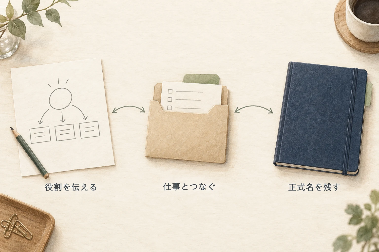 用語の役割を伝え、相手の仕事とつなぎ、資料で確かめる正式名を残す三つの要点。