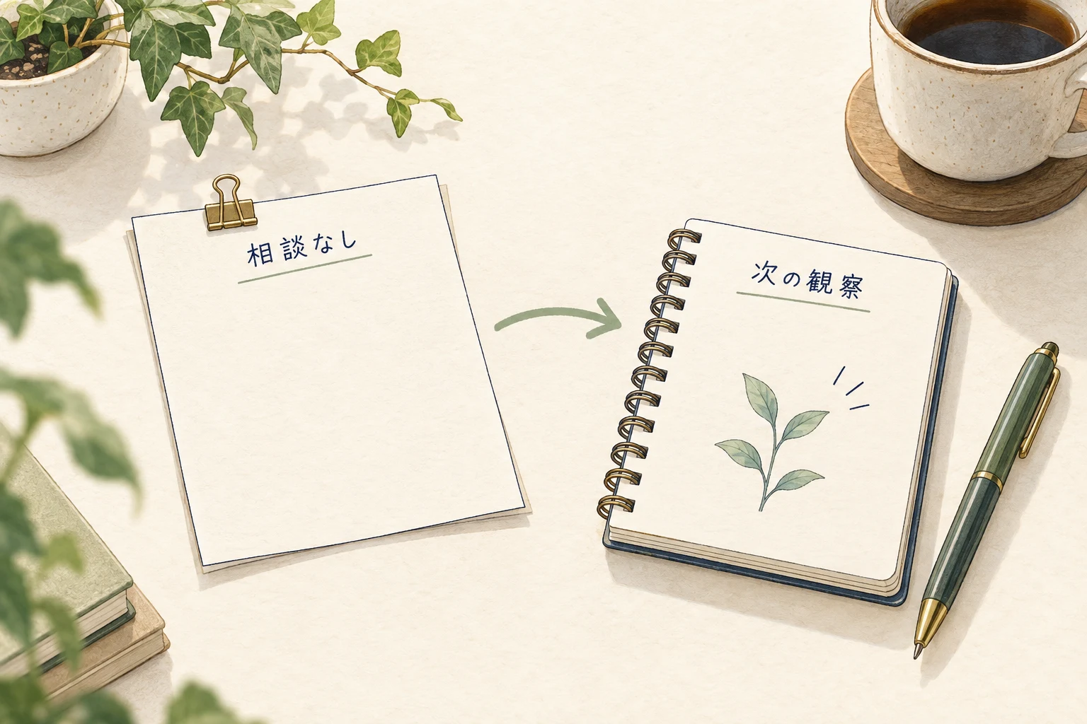 話すことがない週は相談なしと伝え、次回までに観察する一つを決める