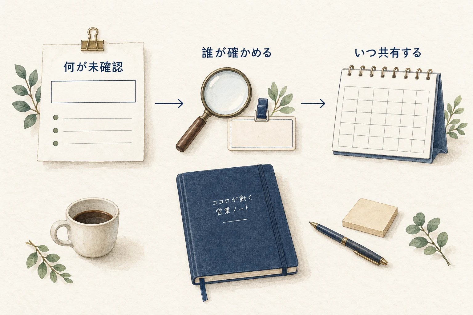 何が未確認か、誰が確かめるか、いつ共有するかをつなぐ