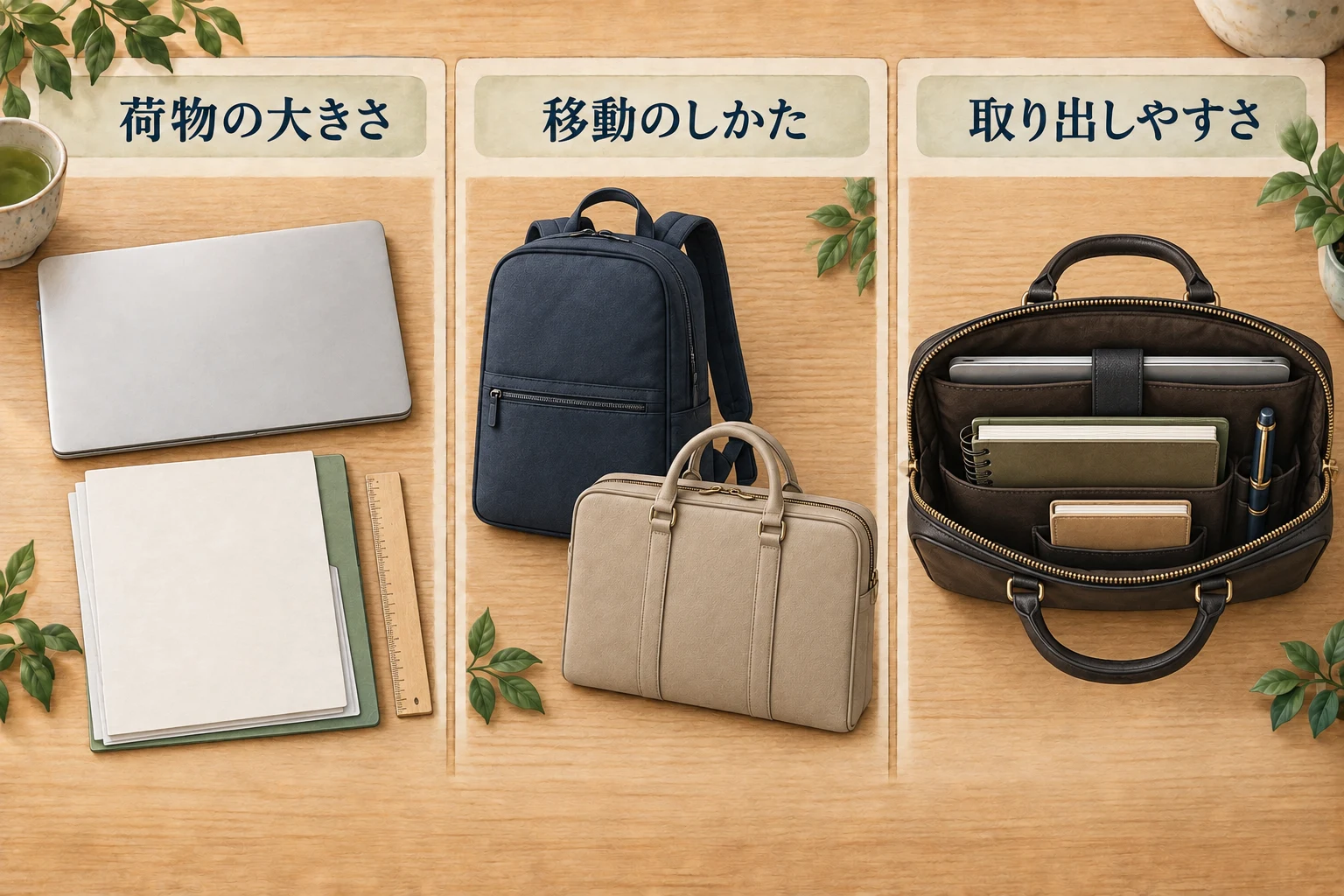 営業バッグは荷物の大きさ・移動のしかた・取り出しやすさを比べて選ぶ