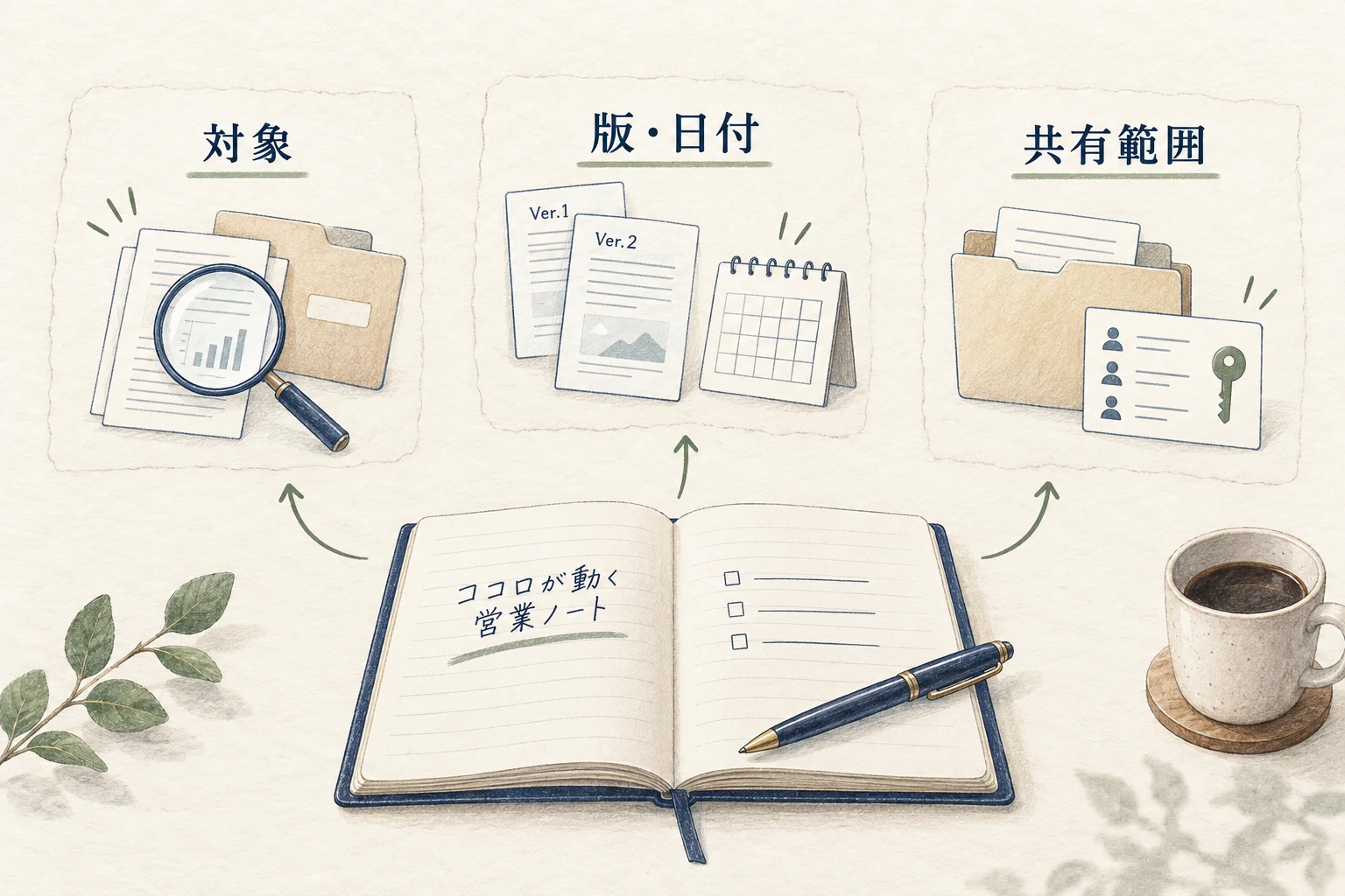 資料の対象、版と確認日、利用できる範囲を確かめる