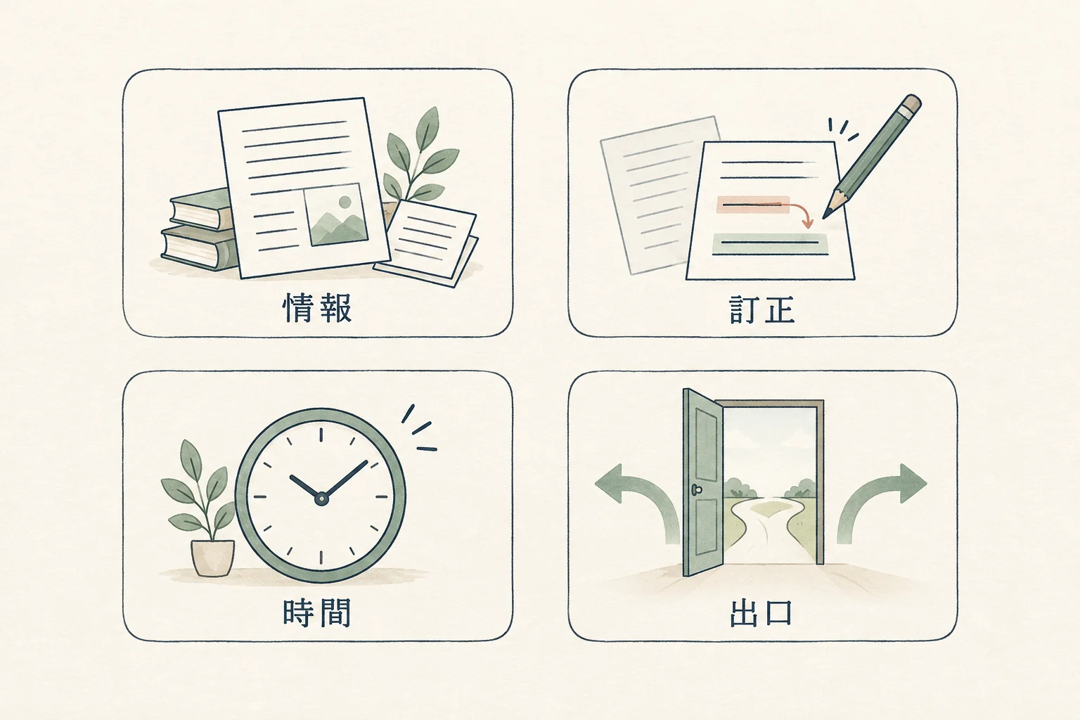 営業では情報があること、重視する条件を訂正できること、考える時間があること、保留や拒否の出口があることを点検する