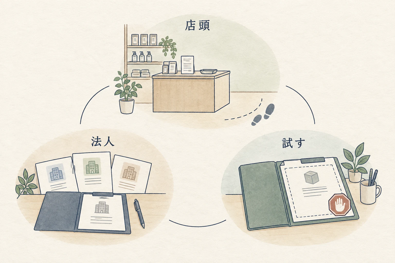 店頭では接客の距離を戻す、法人商談では比較条件を開く、試験導入では止める条件を先に決める