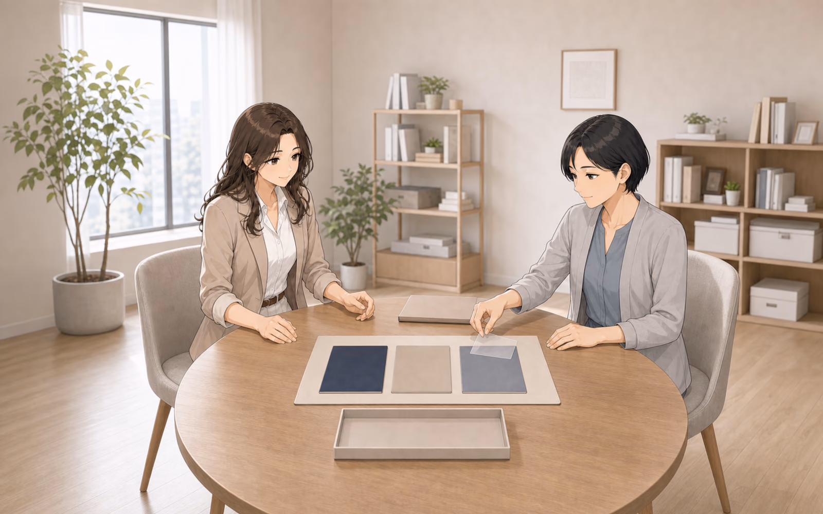 複数の選択肢を並べ、相手と一緒に考えるカナエ